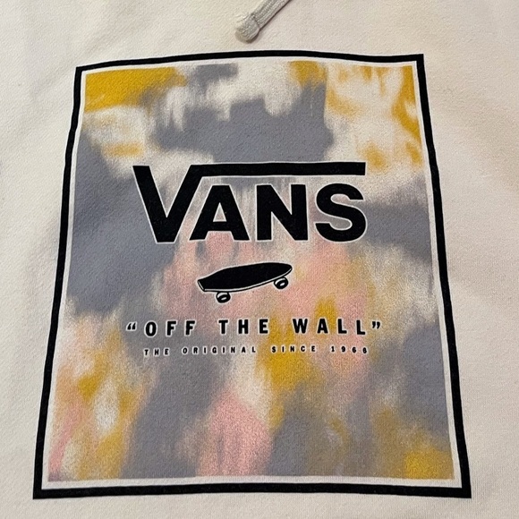 VANS Boxed In Grunge BFF Hoodie light tan, cream, w/ tie dye details. Size Small - Picture 5 of 12